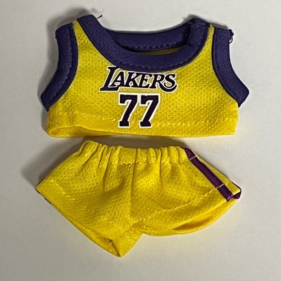 La Lakers 77 Jersey Shorts 2 Piece Outfit For Labubu Purple Yellow Soccer - Picture 1 of 3